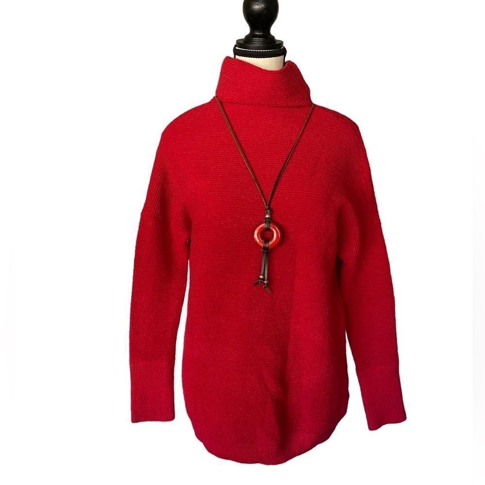 RDI Mock Poppy Red Turtleneck